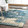 nuLOOM Vintage Lindsy Distressed Area Rug, 5 ft 3 in x 7 ft 8 in, Blue 61hNscTHG4L