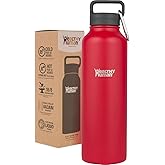 Healthy Human Stainless Steel Water Bottle | Double Walled Vacuum Insulated Water Thermos for Adults | Eco-Friendly Travel Bottles with Leak Proof Lid (Red Hot, 40 oz / 1183 ML)