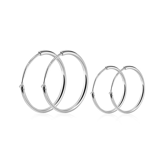 SOSMAR - Creolen silber für Damen aus echt 925 Sterling Silber, große Creolen Hoop Ohrringe für Damen Mädchen - 14/20/40/60MM