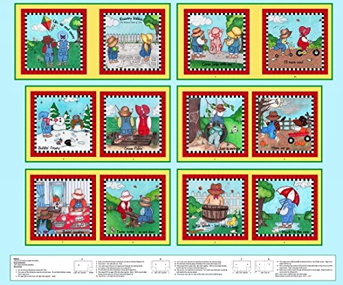 Kountry Kiddos Come Play With Me Panel 12 Designs Cotton Fabric