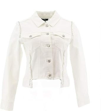 white frayed denim jacket
