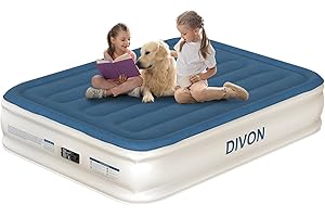 DIVON Air Mattress Full with Built in Pump,15’’High Inflatable Mattress in 3 Mins,Quick Blow Up Mattress,Upgraded Full Air Mattress for Home, Guests & Camping,660lbs