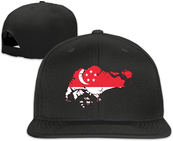 TqzkasdoAO Flag Map of Singapore Hat Adjustable Baseball Cap for Unisex
