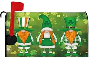 Jemattely Happy St Patricks Day Mailbox Covers Magnetic Waterproof Mailbox Cover Wraps Green Gnomes Leaves Letter Post Box Cover Garden Decor Standard Size 18x21Inch