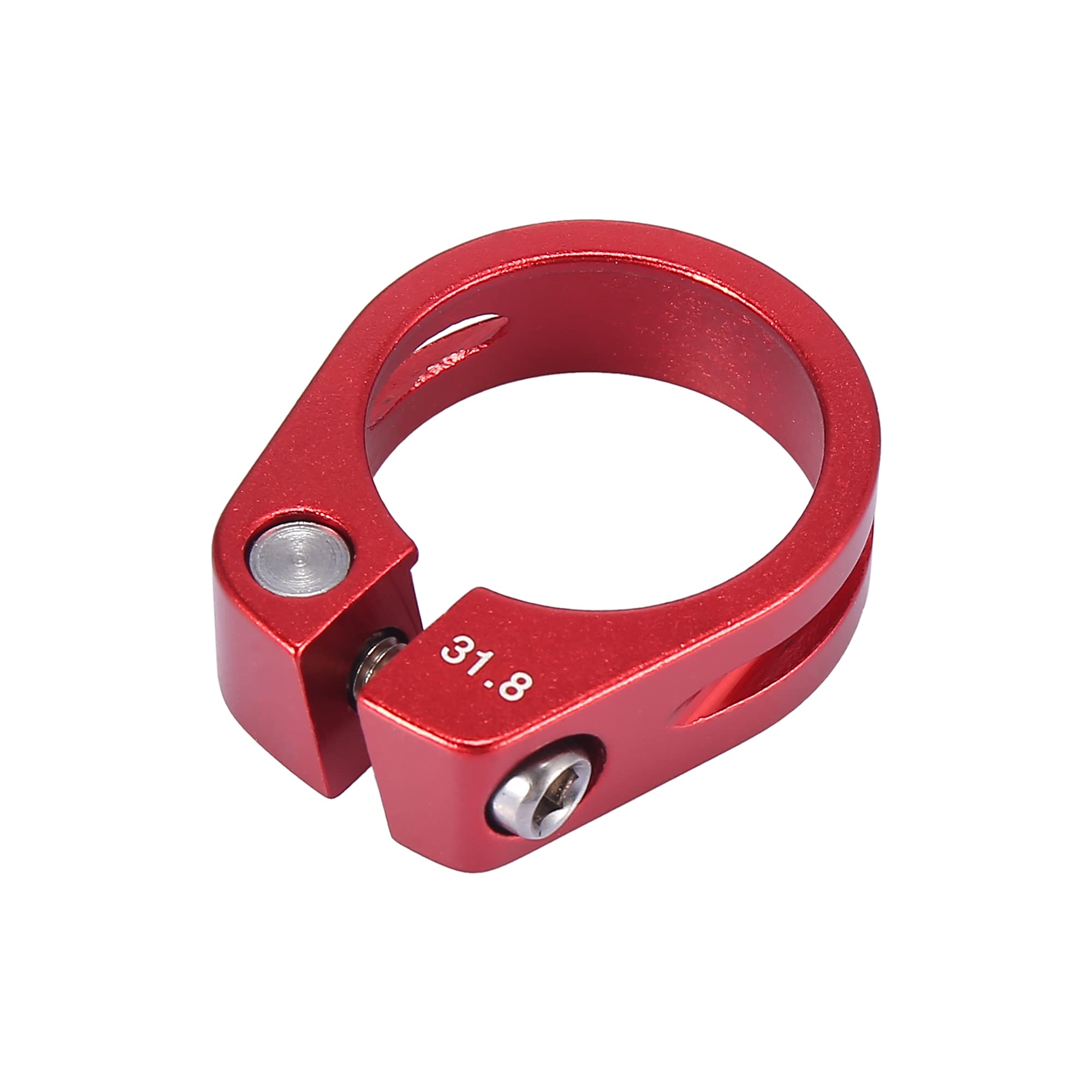 X AUTOHAUX 31.8mm Aluminium Alloy Bike Seat Post Clamp Seat Post Adapter Red