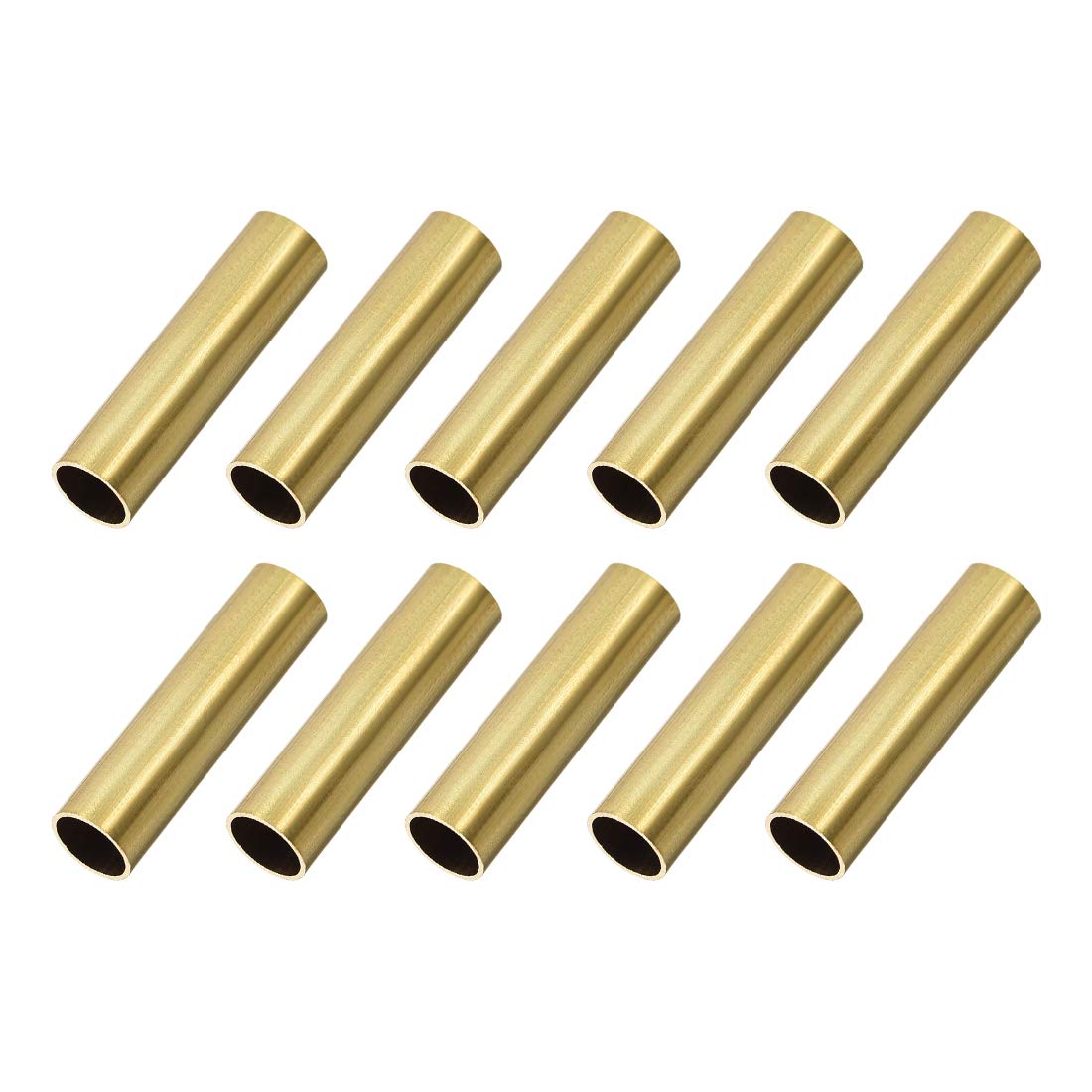 sourcing map Brass Round Tube, 8mm OD 0.5mm Wall Thickness 30mm Length Seamless Pipe Tubing for DIY Crafts 10 Pcs