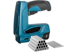YUEHISY Electric Staple Gun, Cordless Electric Nail Gun with U Type T Type Staples Nails, for Woodworking, Furniture Repair, 
