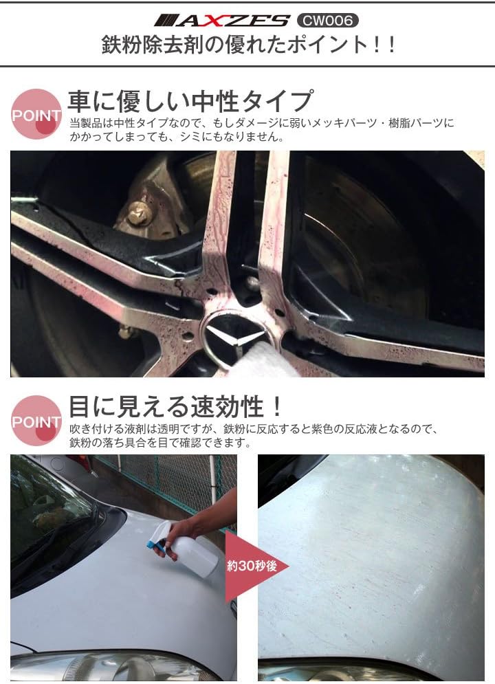 Amazon 下地処理 鉄粉除去剤 0ml Cw006 全塗装色に対応 洗車 コーティング作業前の下地処理剤 Cw006 ボディ フェンダー補修ツール 車 バイク