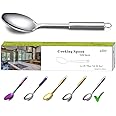 Berglander Solid Spoon, Stainless Steel Solid Cooking Spoon,Solid Serving Spoon, Kitchen Spoons, Spoon for Cooking, Basting Spoon Non-Stick And Heat Resistant, Dishwasher Safe (Silver)
