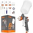 REFINE Air Spray Gun, Auto Paint Gun with 1.4/1.8/2.0mm Nozzle, Professional Automotive Spray Gun, Air Compressor Auto Body Paint Sprayer for Cars, House, Furniture Painting with Air Pressure Gauge