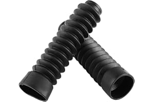 EJOYOUS 8 Inch Long Travel Fork Boot Cover Universal Motorcycle Front Rubber Fork Gaiters Boots Shock Damping Dust Cover Protector 205 x 42mm (Black)