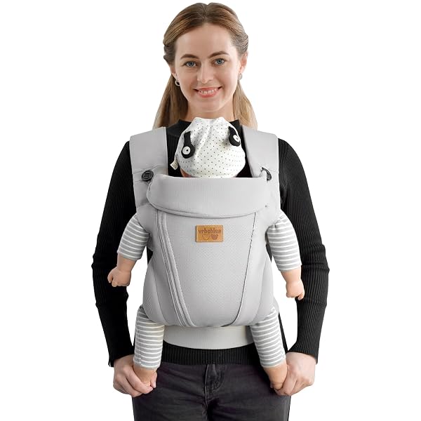 NEW UPGRADE ERGONOMIC BABY CARRIER NEWBORN TODDLER WRAP CARRIER,HANDS FREE BABY SITTING SLING,BREATHABLE,PERFECT FOR INFANTS/CHEST SLING FOR BABIES SHOWER GIFT (LIGHT GREY, UPGRADE-WITH BELT)