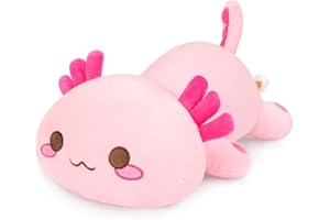 Onsoyours Cute Axolotl Plush, Soft Stuffed Animal Salamander Plush Pillow, Kawaii Plush Toy for Kids (Pink Axolotl A, 13")