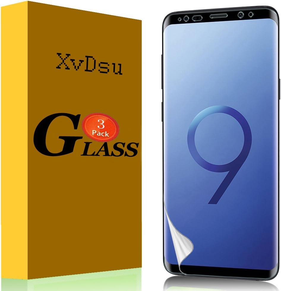 XvDsu [3 Pack] Samsung Galaxy S9 Plus Screen Protector, Ultra Clear Case Friendly Soft Flexible TPU Screen Protective Film [NOT GLASS] Full Coverage Anti-Bubble Film for Samsung Galaxy S9 Plus