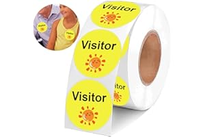 SMARSTICKER 1.5 inch Visitor Stickers 500 pcs Happy Face Visitor Labels Christmas Visitor Identification Labels Stickers for Vistor Pass at School,Daycare,Hospital,Clinic,Museum,Business