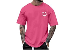 SOKHUG Mens Graphic T-Shirts Short Sleeve Streetwear Hip Hop T Shirt Casual T Shirt Funny Smile Black Teeth Graphic T-Shirts
