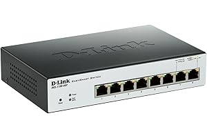 D-Link 8-Port Gigabit PoE Smart Managed Switch with 8 PoE Ports, Layer 2 features, VLANs, Cable Diagnostics, Green, WebSmart,