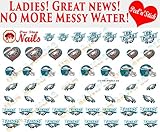 Philadelphia Eagles Clear Vinyl PEEL and STICK (NOT Waterslide) nail decals/stickers V2 (Set of 59)
