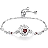 FANCIME Tree of life Birthstone Bracelet for Women Sterling Silver Tree Jewelry Birthstone Charm Bracelet Gemstone Anniversary Birthday Mothers Day Gifts for Wife Mom Her