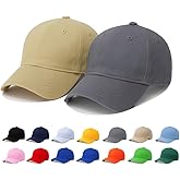 FASHIENT Unisex Cotton Baseball Cap Combo Pack of 2 - Classic Cotton Baseball Hats, Adjustable Fit for Men & Women Free Size Beige_Grey