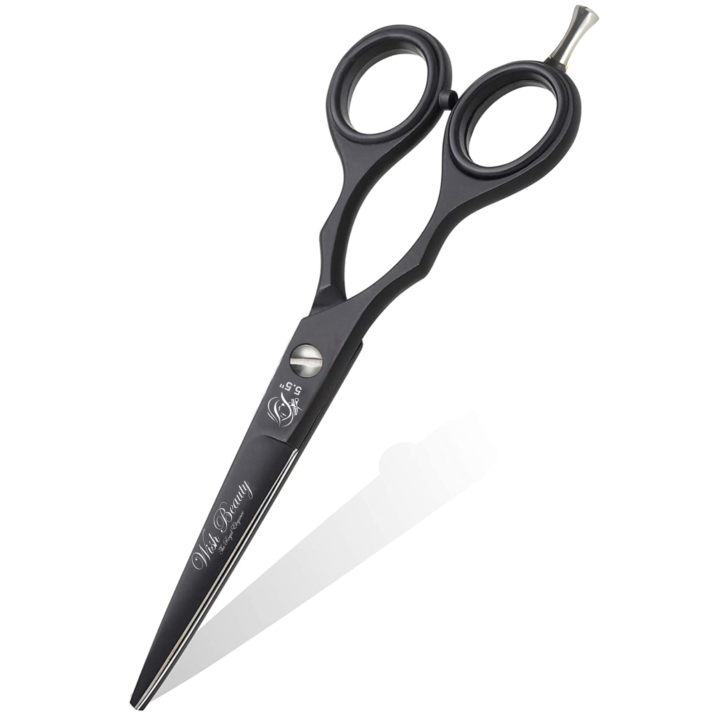 5.5" Hairdresser Scissors, Professional Hair Scissors Hairdressing Scissors for Salon, Barbers or Home Use, Light and Sharp (5.5 Left Handed Black)