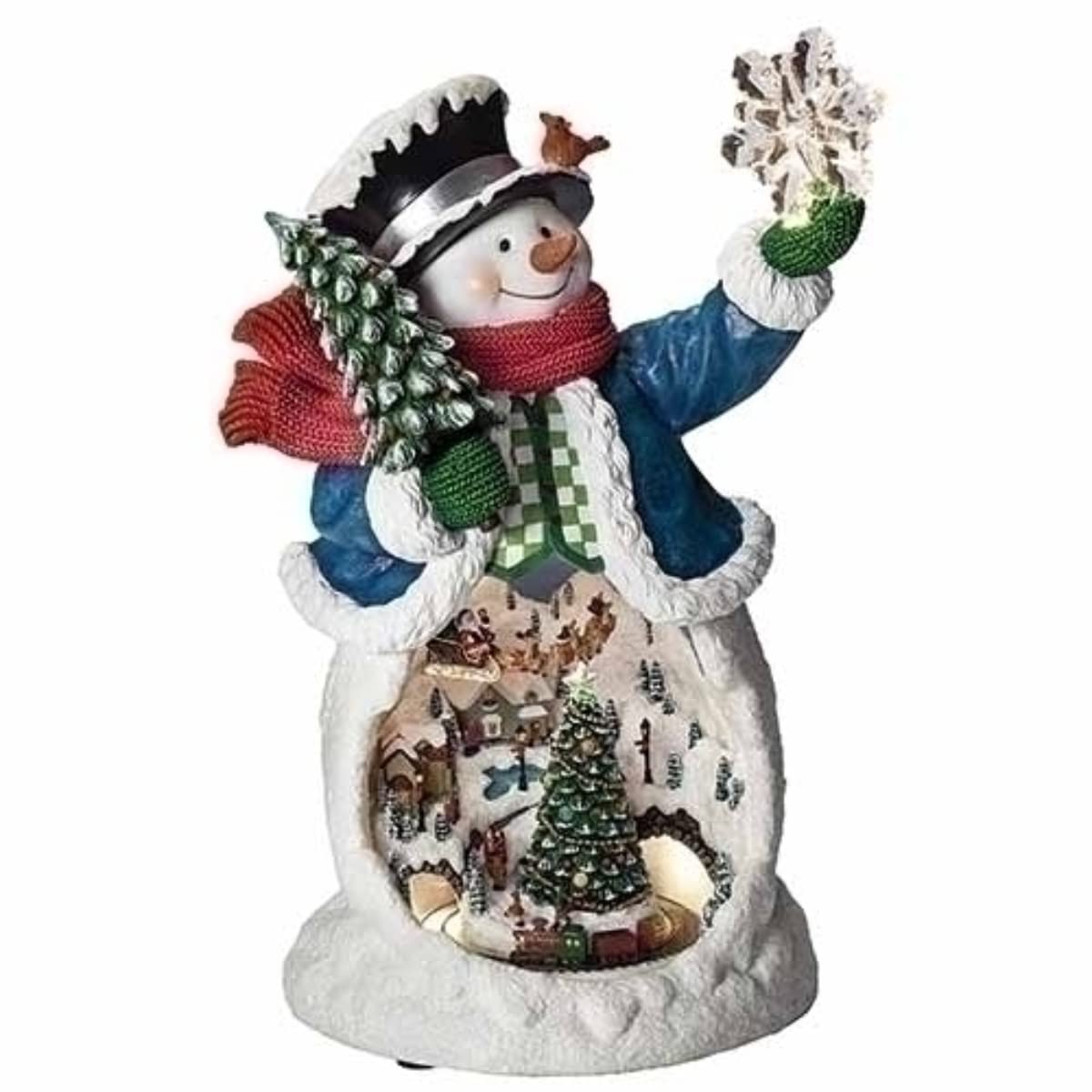 Photo 1 of Christmas by Roman Inc., Amusements Collection, 13" H MUS LED Blue Snowman,Lantern, Snow Globe, Holiday Home Décor, Santa, Cardinal, Nutcracker, Snowman, Reindeer (9x8x13.375)