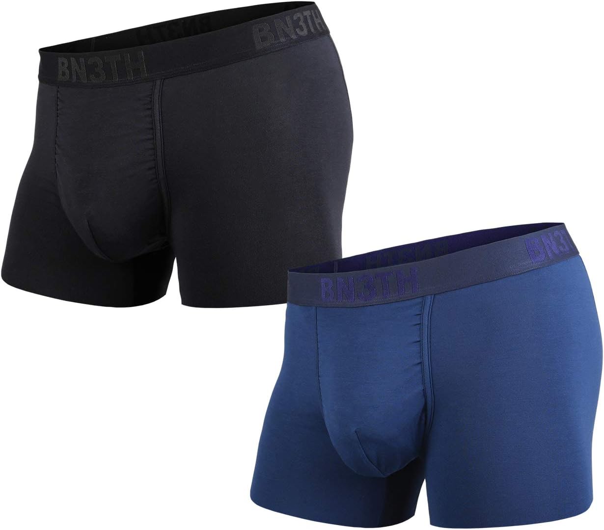 BN3TH Men's Classic Truck Athletic Boxers, Large (2 Pack - Black/Navy)