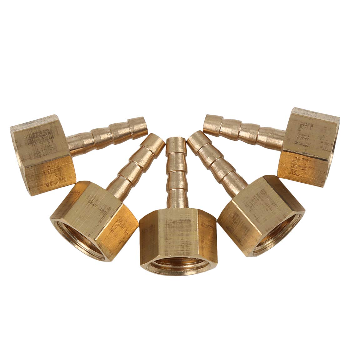 Photo 1 of X AUTOHAUX 4mm Hose ID X 1/4'' NPT Female Pipe Car Brass Hose Tail Barb Fitting Connector for Joiner Air Water Fuel Pipe - 5 Pcs