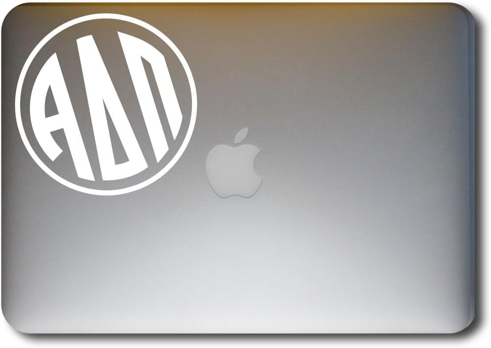 Alpha Delta Pi Monogram Die Cut Decal for Macbook, Laptop or Car (White)