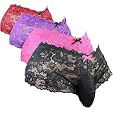 aishani Men's Lingerie Style Underwear - Soft Lace Pouch Briefs Panties,Breathable & Supportive for Everyday Wear