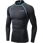 Tesuwel Rash Guard for Men Long Sleeve UPF 50+ Mens Swim Shirts UV Protection Compression Surfing Water Shirts Quick Dry