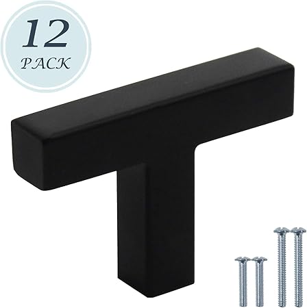 Stainless Steel Black Finish Door Knobs Closet Cabinet Pulls