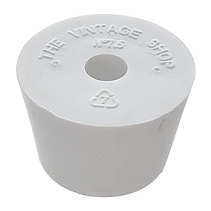 Rubber Stopper- Size 7.5- Drilled