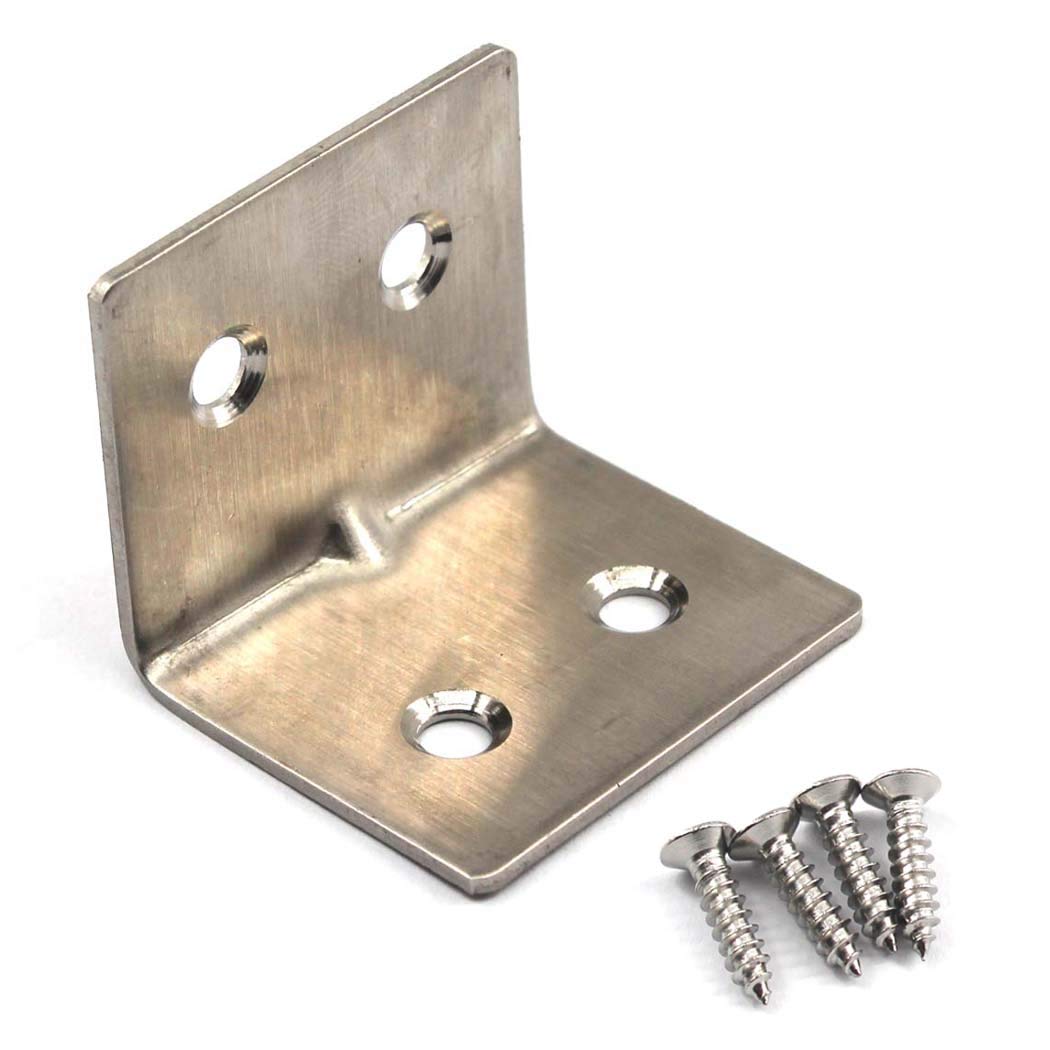 (10 Pieces) Angle Connector Corner Brackets Stainless Steel L Shape Brace Brackets for Wood Shelving 40x30x30mm