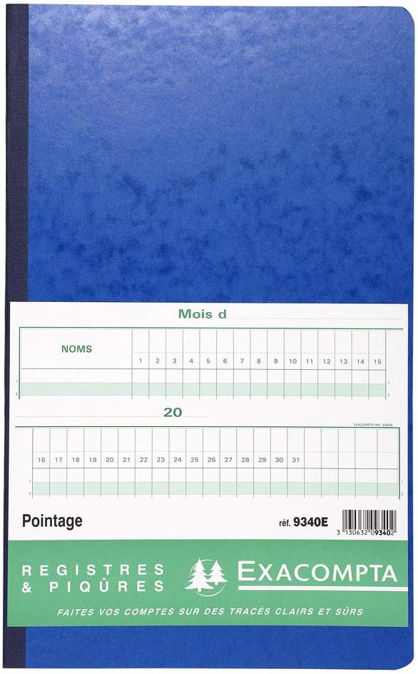 Exacompta 40x24cm Vertical Record Keeping Book, 46 Lines, 80 Pages (French), Mixed Colours - Image 5