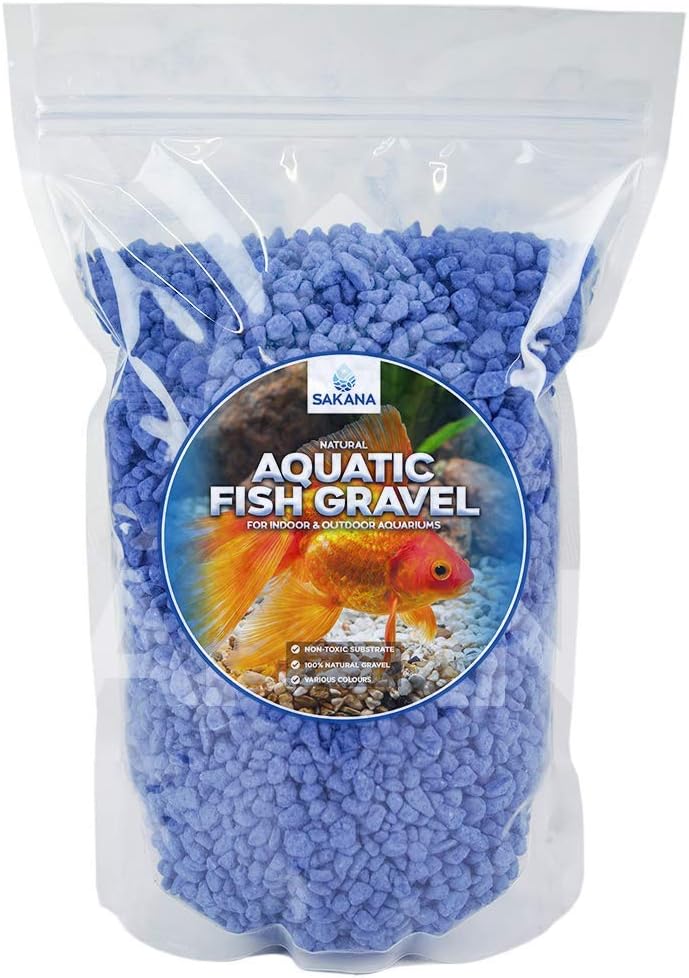 Sakana Dark Blue Aquatic Fish Gravel - Decorative Aquarium Tank Pond Substrate (10kg)