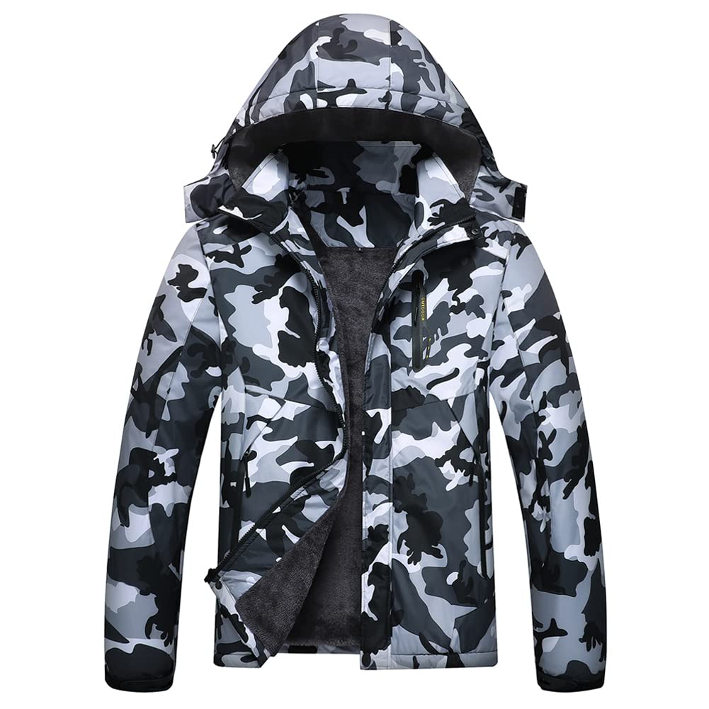 Jingangjin Men's Mountain Waterproof Ski Jacket Winter Windbreaker Warm Hooded Snowboarding Raincoat Jackets Image