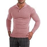 Muscle Cmdr Men's Slim Fit Muscle Polo Shirts Long&Short Sleeve Stretch Quick Dry Tee Casual Golf Athletic T-Shirts