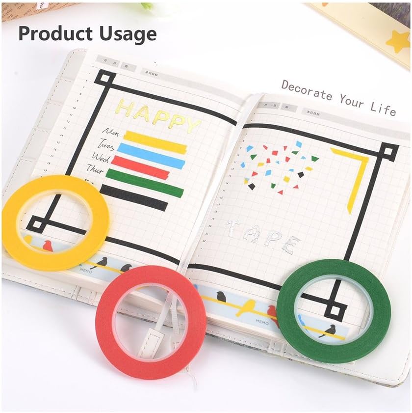 16pcs Whiteboard Graphic Chart Tape, 3mm Dry Erase Board Art Tapes