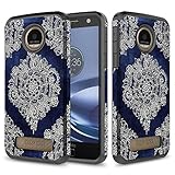 Moto Z Play Case, Moto Z Play Droid Case, TownShop Moroccan Floral Design Hard Impact Dual Layer Shockproof Bumper Case For Motorola Moto Z Play/ Motorola Moto Z Play Droid