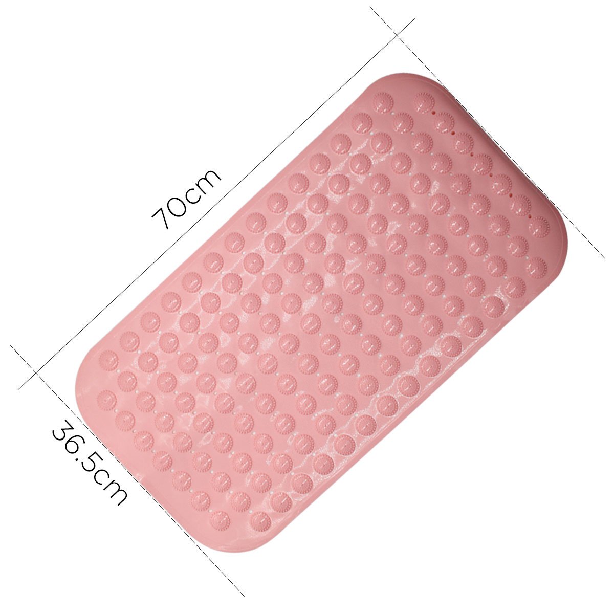 SINMEY Tapis de Bain Antiderapant en PVC avec Ventouses Anti Glisse pour Salle de Bain,Maison,Cuisine-70 x 36.5cm (Rose)