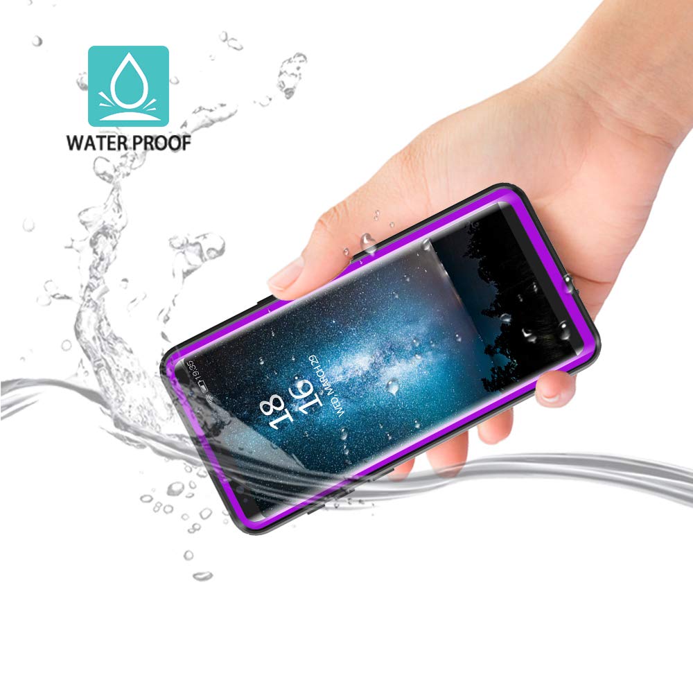 Samsung Galaxy Note 9 Waterproof Case,IP68 Certified Full Sealed Built-in Screen Protector Underwater Photo Swimming Protective Case for Outdoor Sports, Shockproof, Snowproof, Dirtproof (Purple)