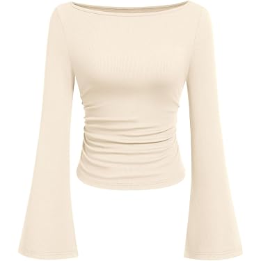 WHOSGNIHT Women's Long Sleeve V-Neck Blouse - Button Down Casual Tunic Top For Fall