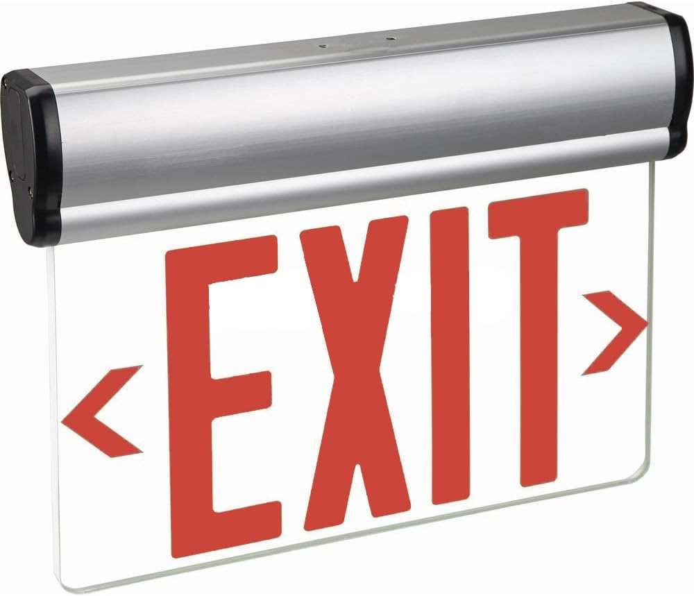 KaitoLED Edge-Lit Exit Sign with Backup Rechargeable Battery and Adjustable Panel, UL Listed