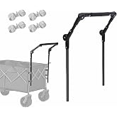 Camper Wagon Push Handle Attachment - Foldable Garden Carts Replacement for Outdoor Grocery Trolley, Not Include Cart