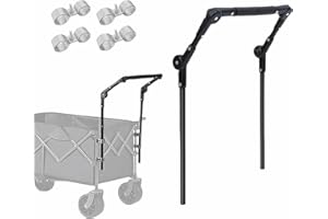 Camper Wagon Push Handle Attachment - Foldable Garden Carts Replacement for Outdoor Grocery Trolley, Not Include Cart