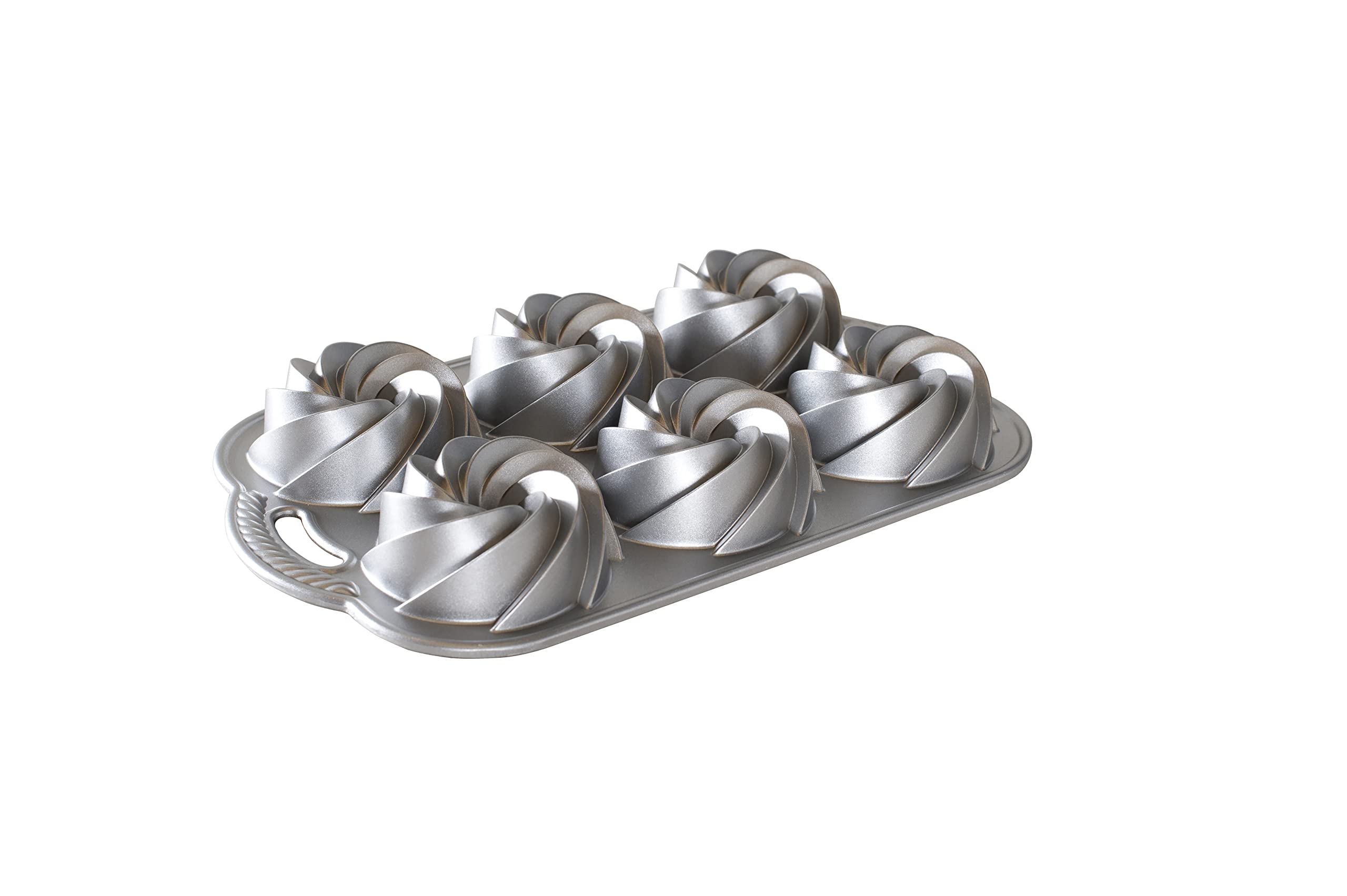 Nordic Ware 88037 Heritage Bundtlette Mini Cake Pan 4-Cup Silver