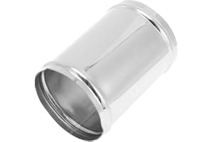 Motoforti 3.5" OD Straight Exhaust Pipe Tube with Bead Roll DIY Custom Car Modified Exhaust Pipe Tubing Piping 5" End Length 