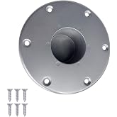 013-1112 RV Table Base, Aluminum Flush Mount Pedestal for RV,Boat,Pontoon | 6 mounting holes+included screws;chrome aluminum anti-corrosion,direct replacement base for RV camper trailer boat pontoon