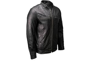 Milwaukee Leather SFM1866 Men's Classic Black Premium Leather Motorcycle Style Jacket with Zipper Front